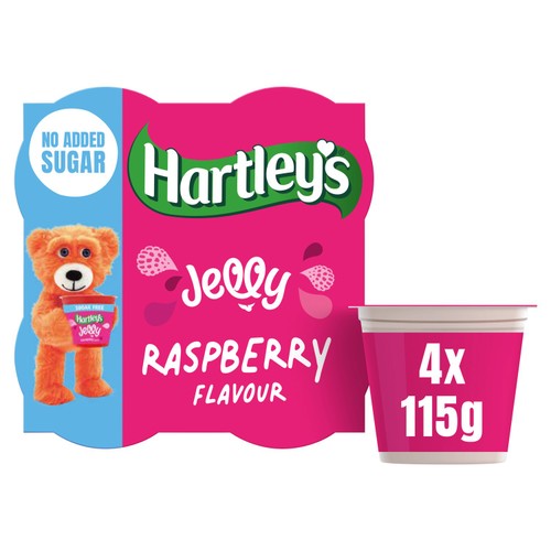 Hartley's No Added Sugar Raspberry Flavour Jelly 4 x 115g (460g)