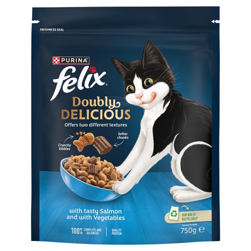 Felix Doubly Delicious Salmon & Vegetables Dry Cat Food thumbnail 2