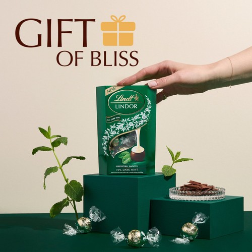 Lindt Lindor Dark Mint Chocolate Truffles Box 200g thumbnail 3