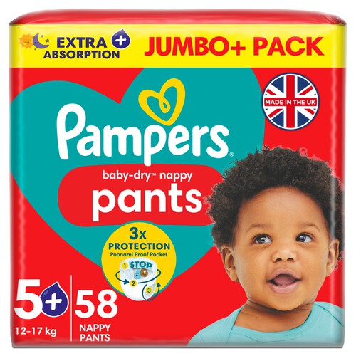 Pampers Pants Nappies Pull On Size 5+ Junior