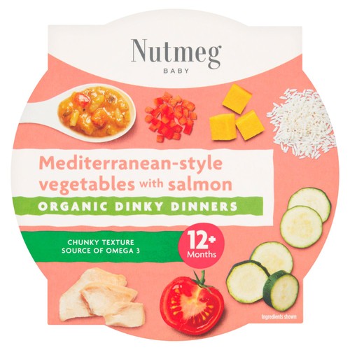 Nutmeg Organic Mediterranean Style Vegetables With Salmon Baby Food 12M+