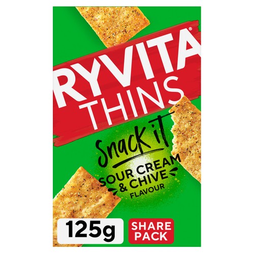 Ryvita Snack It Thins Sour Cream and Chive Flatbread Snacks