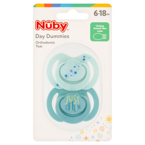 Nuby Mixed Colour Day Soothers 6-18 Month 