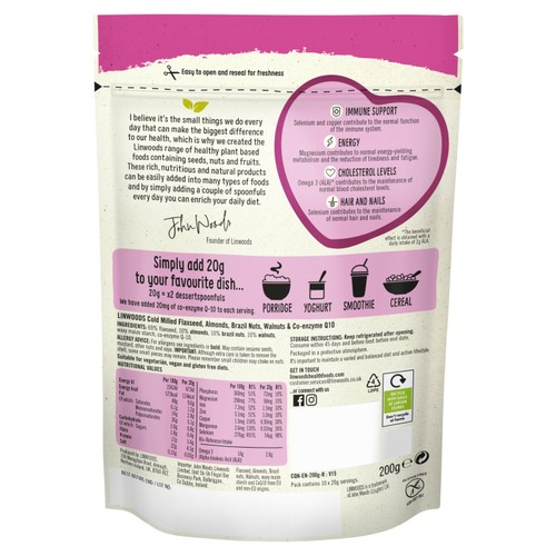 Linwoods Flaxseed, Almonds, Brazil Nuts, Walnuts & Co-Enzyme Q10  thumbnail 2