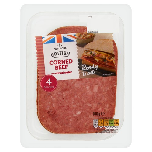 Morrisons British Corned Beef 4 Slices 100g