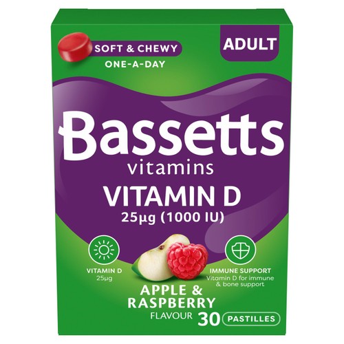 Bassetts Adult Vitamin D Apple & Raspberry 30s