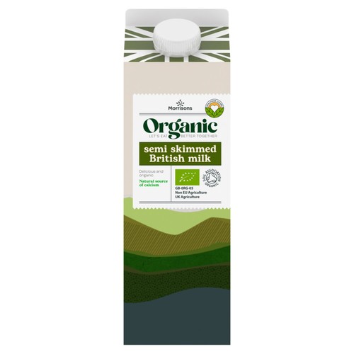 Morrisons Organic Semi-Skimmed Milk 1L