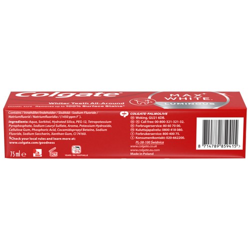 Colgate Max White Luminous Teeth Whitening Toothpaste thumbnail 6