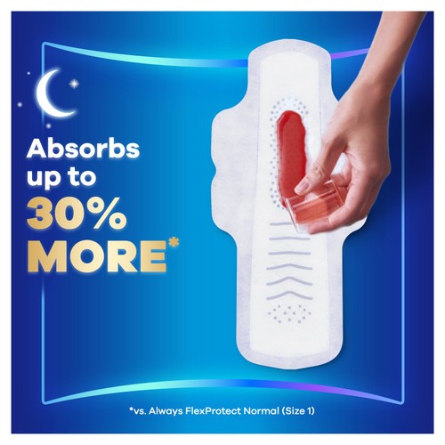 Always Infinity Flex Protect Size 4 Pads Secure Night With Wings thumbnail 3