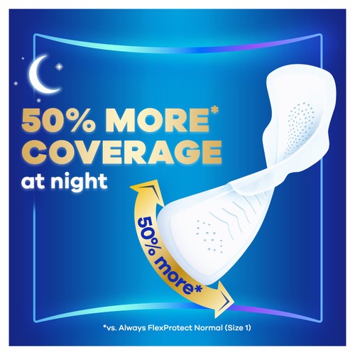 Always Infinity Flex Protect Size 4 Pads Secure Night With Wings thumbnail 6