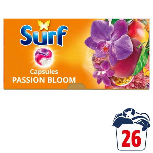 Surf 3 in 1 Laundry Washing Detergent Capsules Passion Bloom 26 Washes