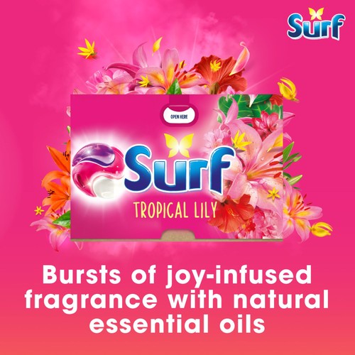 Surf 3 in 1 Laundry Washing Detergent Capsules Tropical Lily 26 Washes thumbnail 4