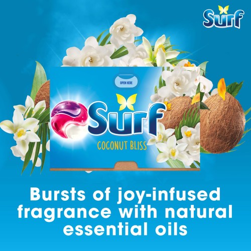 Surf 3 in 1 Laundry Washing Detergent Capsules Coconut Bliss 15 Washes thumbnail 2
