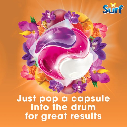 Surf 3 in 1 Laundry Washing Detergent Capsules Passion Bloom 15 Washes thumbnail 4