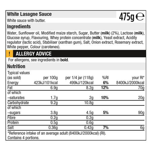 Morrisons White Lasagne Sauce 475g thumbnail 2