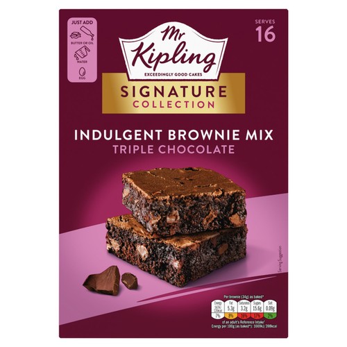 Mr Kipling Signature Baking Triple Chocolate Brownie Cake Mix 379g thumbnail 2