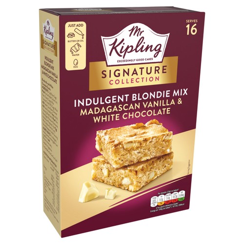 Mr Kipling Signature Baking Vanilla & White Chocolate Blondie Cake Mix 368g thumbnail 2