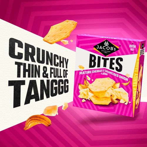 Jacob's Bites Mature Cheddar & Onion Crackers  thumbnail 2