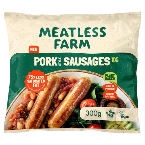 Meatless Farm 6 Plant-Based Sausages 300g