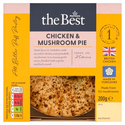 Morrisons The Best All Butter Pastry Chicken & Portobello Mushroom Pie 200g