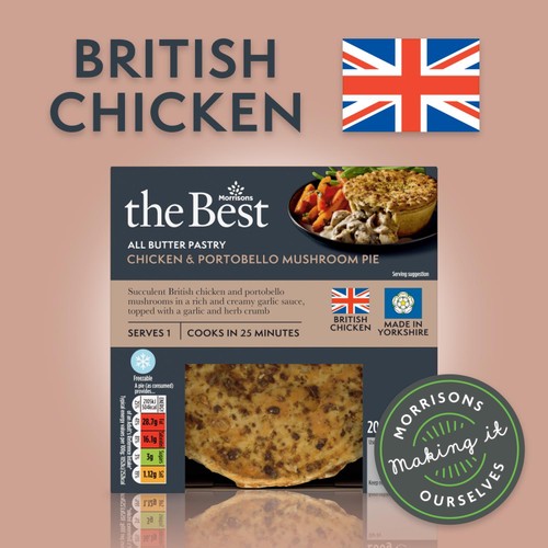 Morrisons The Best All Butter Pastry Chicken & Portobello Mushroom Pie 200g thumbnail 2