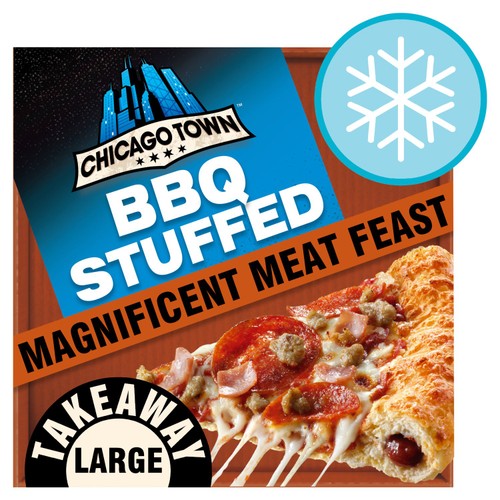Chicago Town Takeaway BBQ Stuffed Magnifcent Meat Feast Pizza 