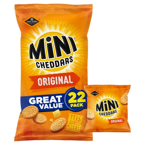 Jacob's Mini Cheddars Original Baked Snacks 22 Pack