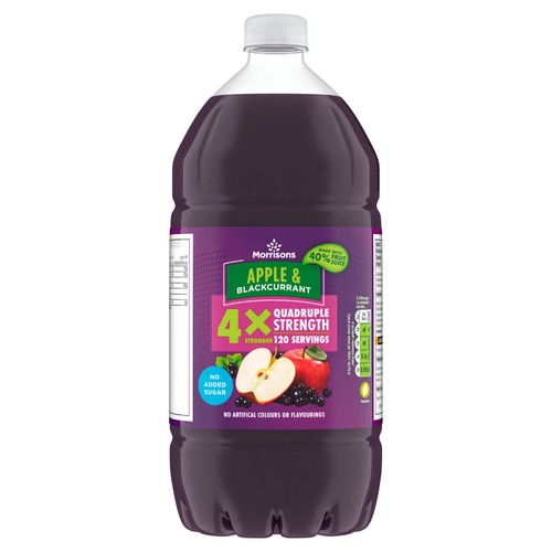 Morrisons Apple & Blackcurrant Quadruple Strength Squash