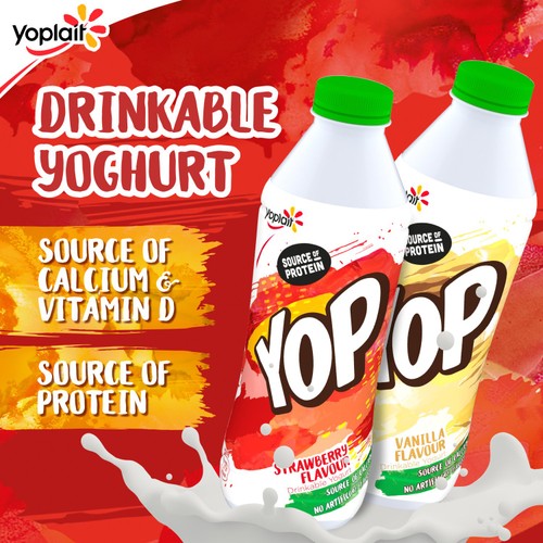 Yop Raspberry Flavour Yogurt Drink  thumbnail 2