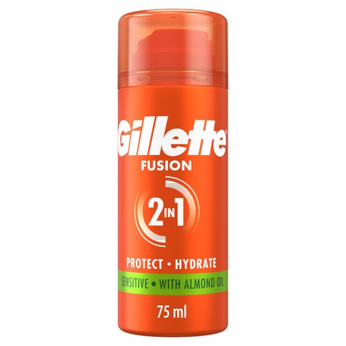 Gillette Fusion Shave Gel with Almond Oil, For Sensitive Skin, 75ml