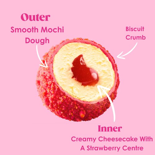 Little Moons Strawberry & Mascarpone Cheesecakes Mochi thumbnail 5