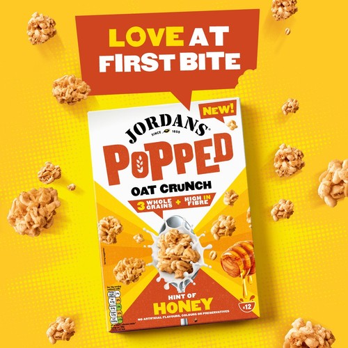 Jordans Popped Oat Crunch Hint of Honey Breakfast Cereal thumbnail 2