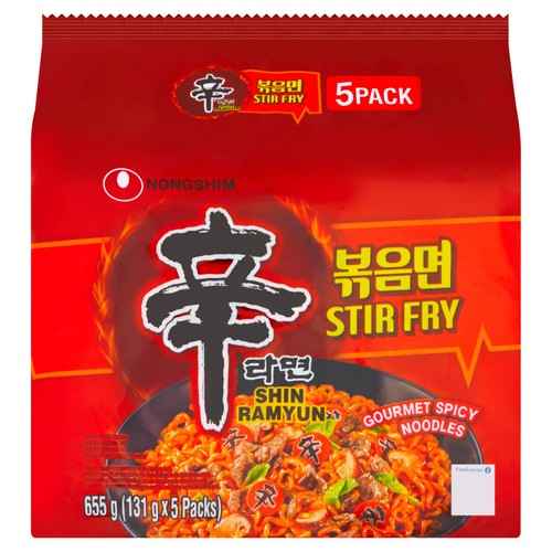 Nongshim Stir Fry Shin Ramyun Gourmet Spicy Noodles 5x131g