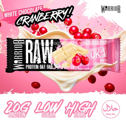 Warrior Raw Protein Flapjack White Chocolate Cranberry  thumbnail 3