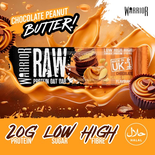 Warrior Raw Protein Flapjack Chocolate Peanut Butter  thumbnail 3