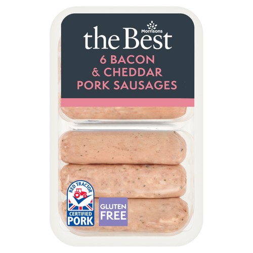 Morrisons The Best 6 Bacon & Cheddar Pork Sausages 400g