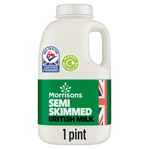 Morrisons Semi Skimmed British Milk 1 Pint