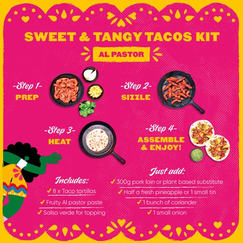 Las Chicas Mexican  Sweet & Tangy Tacos Kit 296g thumbnail 3