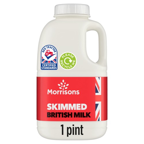 Morrisons Skimmed British Milk 1 Pint