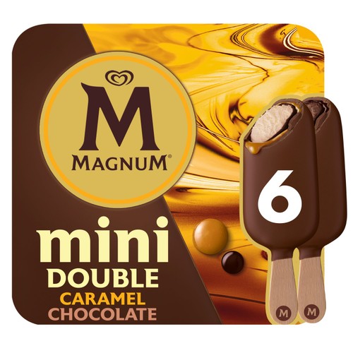 Magnum Mini Double Chocolate & Double Caramel Ice Cream Sticks 6 x 55ml