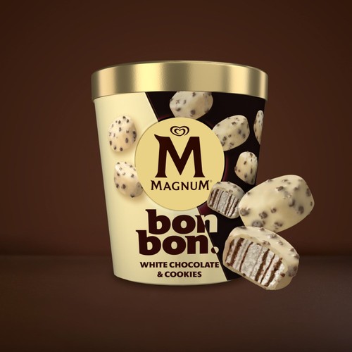 Magnum Bonbon White Chocolate & Cookies Ice Cream Frozen Snack   12 pack thumbnail 2