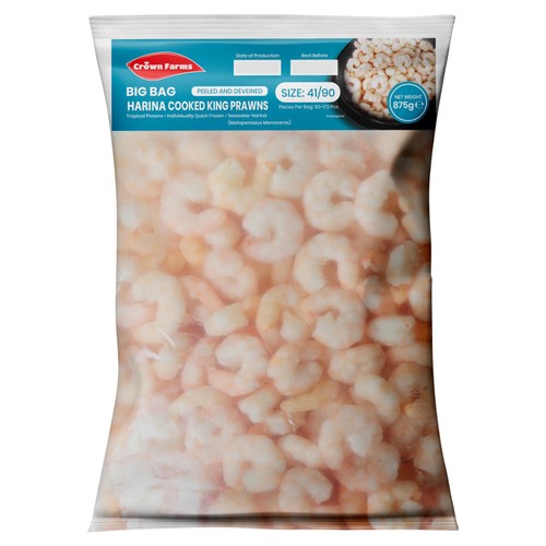 Crown Farms Big Bag Cooked & Peeled King Prawns 875g