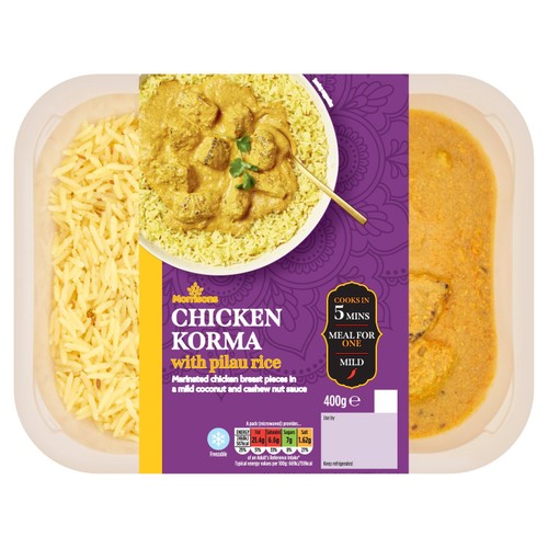 Morrisons Chicken Korma With Pilau Rice  thumbnail 2