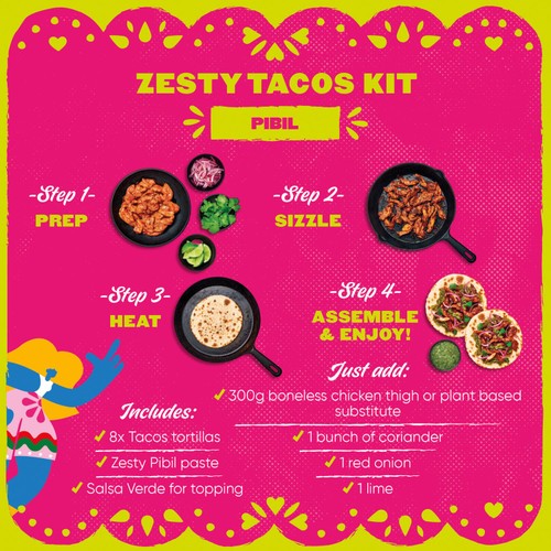 Las Chicas Mexican Zesty Chicken Tacos Kit  296g thumbnail 4