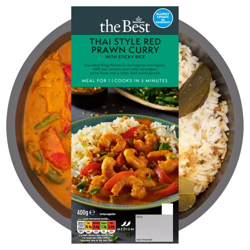 Morrisons The Best Red Thai Style Prawn Curry With Sticky Rice thumbnail 2