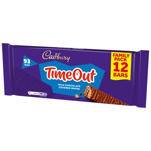Cadbury Timeout Chocolate Wafer Bars  12 x 18g
