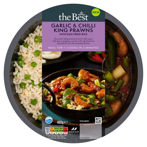 Morrisons The Best Garlic & Chilli King Prawns with Egg Fried Rice thumbnail 2
