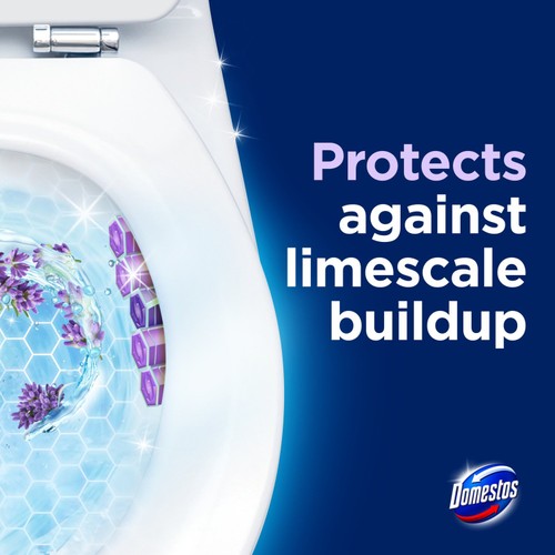 Domestos Power 5 Toilet Rim Block Lavender 2x 50g thumbnail 4