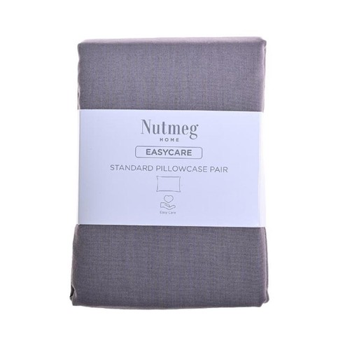 Nutmeg Home Easycare Graphite Standard Pillowcases   2 Pack