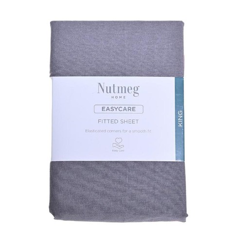 Nutmeg Home Easycare Graphite Fitted Sheet King